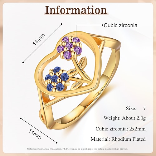 Personalisierter individuelle Blumenring – Geburtsstein- und Namensschmuck einzigartiges Muttertagsgeschenk Valentinstags- oder Jubiläumsschmuck für Mama Partner Freund Image