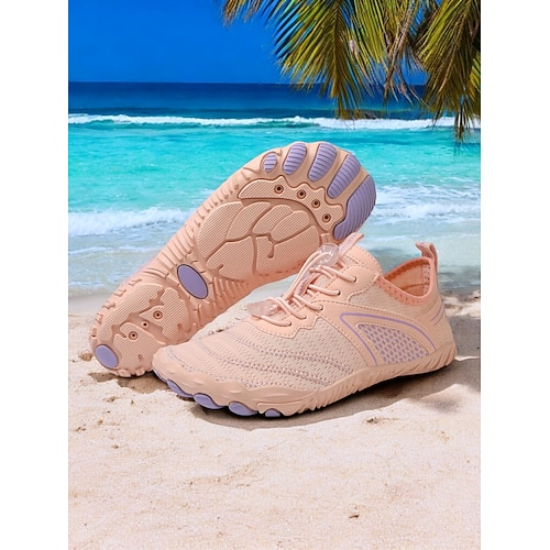 Barfuß-Wasserschuhe für Damen – schnelltrocknende, atmungsaktive Mesh-Sneaker mit weiter Passform und rutschfester Sohle für Strand, Schwimmen, Surfen und Wassersport im Freien Image