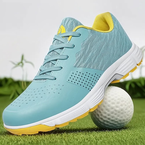 Herren Sneaker Golfschuhe Mikrofaser Wasserdicht Bequem Rutschfest Schnürung Schwarz / weiss Gelb Blau Image