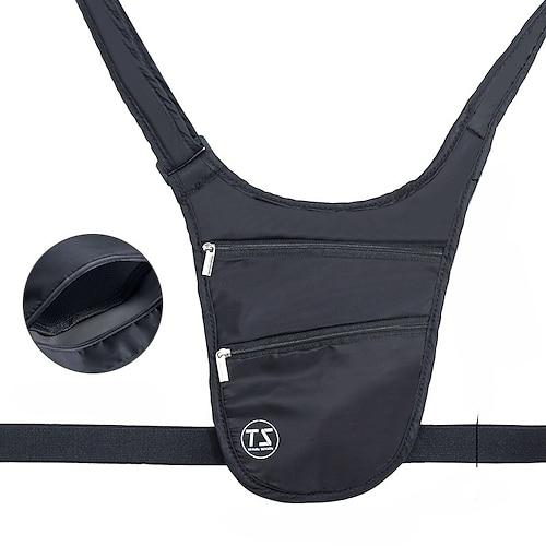 Aufbewahrungs-Gürteltasche, eng anliegend, Diebstahlschutz, mehrere Taschen, mehrlagiges Design, großes Fassungsvermögen, leicht, atmungsaktiv, für Sport, Radfahren, Reisen