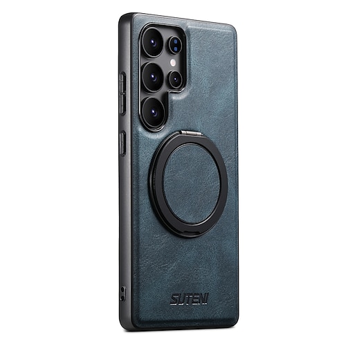 Handy Hülle Handyhüllen Für Samsung Galaxy S25 S24 S23 Ultra Plus S22 Plus Ultra Rückseite Mit Ständer Magnetisch Unterstützt kabelloses Laden Retro TPU PC PU-Leder Image