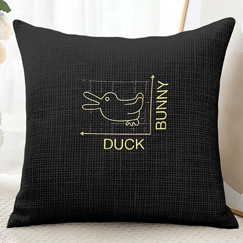 Oster Dekorative Kissenbezug 1PC Lustiger Hase Weicher quadratischer Sofakissenbezug für Schlafzimmer Wohnzimmer Sofa Stuhl Schwarz Blau Grün Image