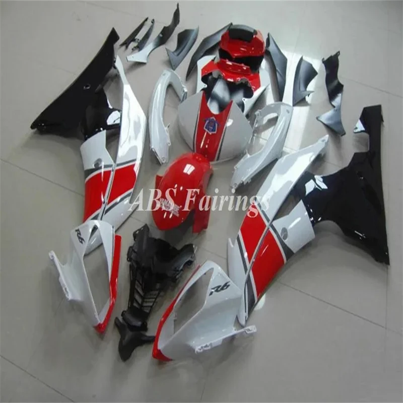 Nuovo Kit carene intere ABS adatto per YAMAHA R6 2008 2009 2010 2011 2012 2013 2014 2015 2016 08 09 10 11 12 13 14 15 16 bianco rosso