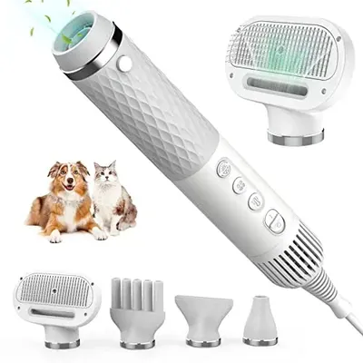Dog Hair Dryer 5 in 1 Portable Handheld Dog Blow Dryer with Brush for Pet Washing Hair Dryer dog