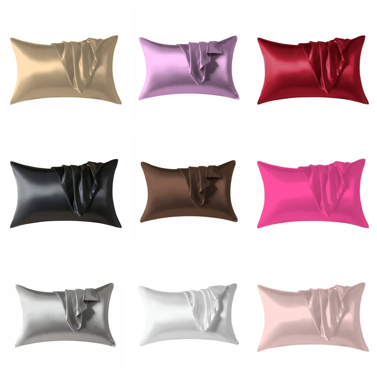 Kuup 2 Stück Kissenbezüge Kissenbezug Seidiges Satin Haar Schönheit Kissenbezüge Bequemer Kissenbezug Home Decor Großhandel Image
