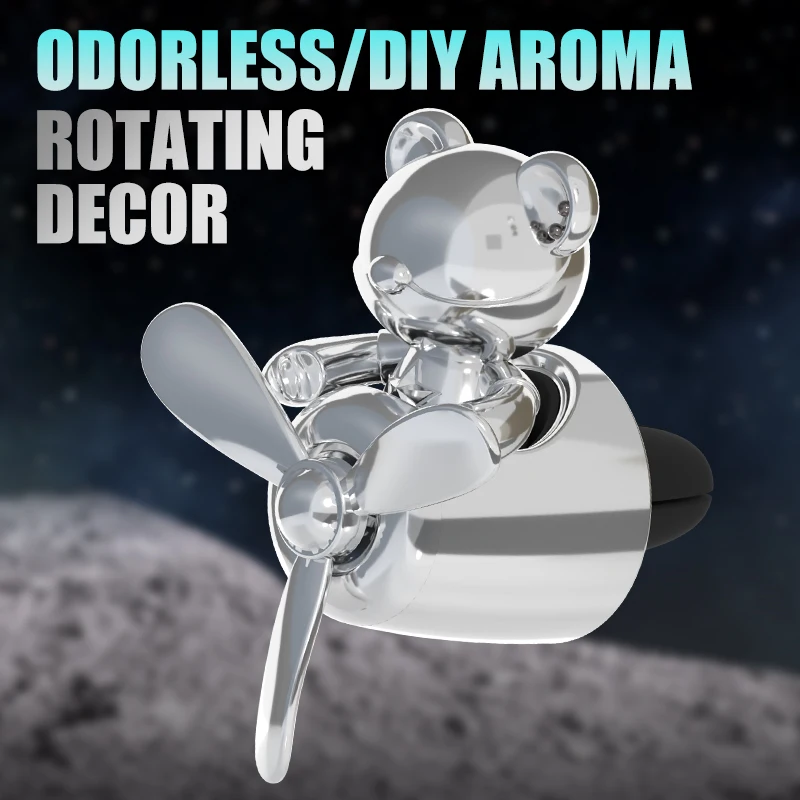 Kein Parfüm, DIY-Duft, Teddybär, Pilot, Auto, Lufterfrischer, Entlüftung, Aroma-Diffusor, rotierende Flugzeugdekorationen, Zubehör, Ornamente Image