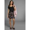 Sommerkleid LAURA SCOTT, Damen, Gr. 42, N-Gr, bunt (schwarz, rosa, geblümt), Jersey, Obermaterial: 95% Viskose, 5% Elasthan, geblümt, feminin, figurumspielend kniefrei, Rundhals, ohne Ärmel, Kleider, im 2in1-Look mit elastischen Bund aus Jersey
