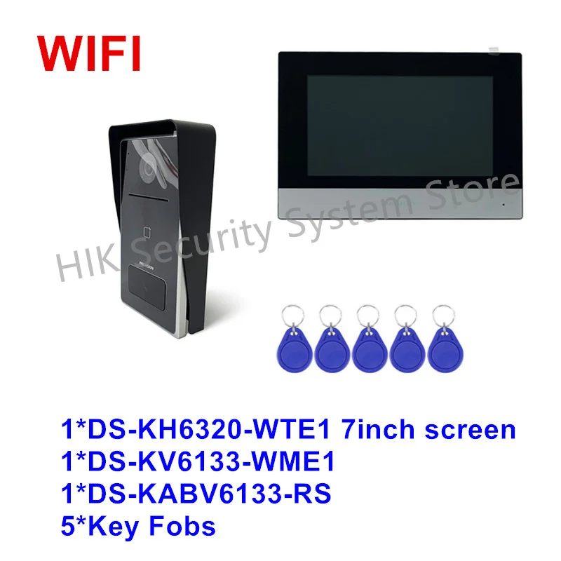 Hikvision WIFI IP Video Intercom System DS-KH8520-WTE1 DS-KH9310-WTE1 Indoor Monitor Bildschirm Drahtlose Türklingel DS-KV6133-WME1 Image
