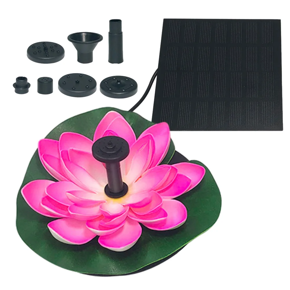 Künstliche Lotus Solar Brunnen Pumpe Lotus Schwimmende Wasserfall Brunnen Pool Teich Vogel Bad Solar Panel Wasserpumpe Outdoor Dekore