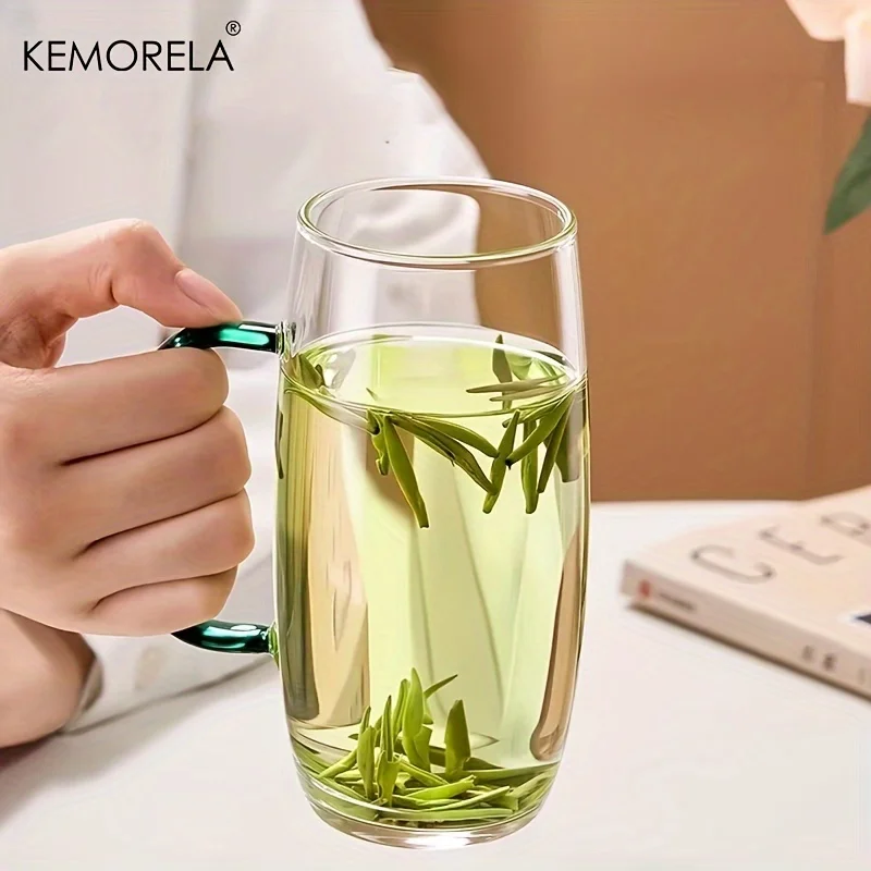 Kemorela hitze beständige Glas-Tee tasse mit Griff Mikrowelle sicher verwendbar für Büro oder Heimgebrauch für heiße Getränke Büro-Tee tasse Image