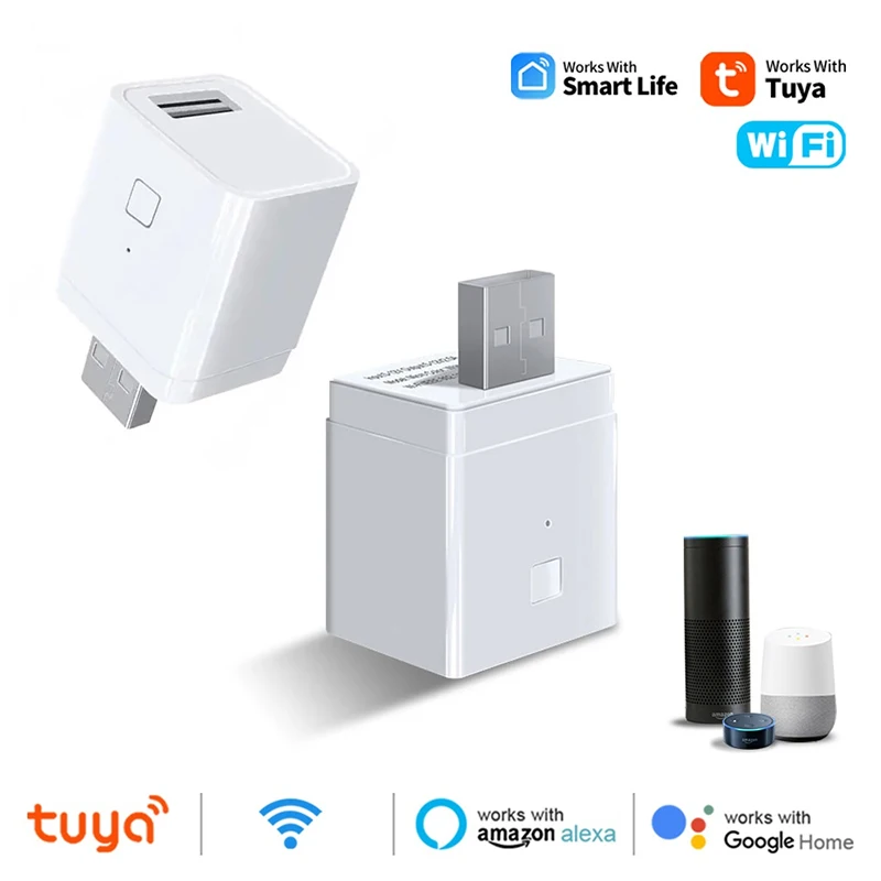 Tuya Smart Micro USB Adapter Schalter WiFi Mini USB Netzteil 5V Funktioniert mit Hey Google Alexa Alice für Smart Home Automation Image