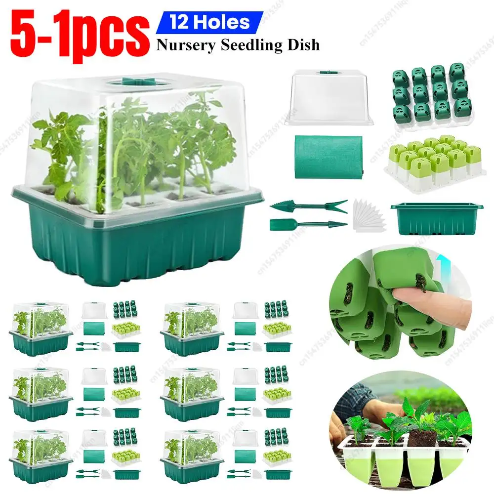 12-Loch-Samen-Startertablett, weiches Silikon, Sämlingsschale, atmungsaktiv, wiederverwendbar, verdickend, Pflanzenwachstumsschale, Box für den Innengarten Image
