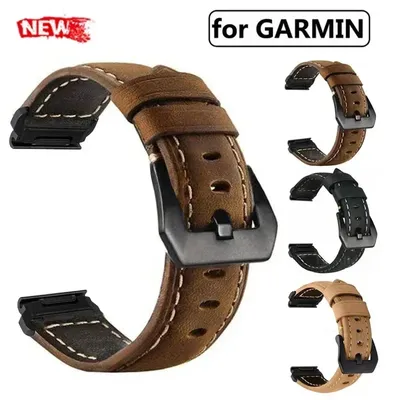Leather Calfskin Strap for Garmin Epix Pro 51mm Tactix 7 AMOLED Fenix 7 7X Pro 6X 5 5X 3 3HR Enduro 2 Quickfit 26mm 22mm Strap
