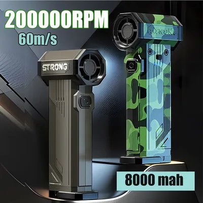 60m/s Handheld Mini Turbo Jet Fan 200000RPM High-Speed Powerful air Blower 8000mah Powerful Dust