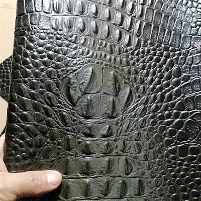 1.5/1.7mm Dark Green Alligator Cowhide.First Layer Leather. Real Leather Fabric.Handmade DIY For Styling Bags.Full-Sheet Cutting