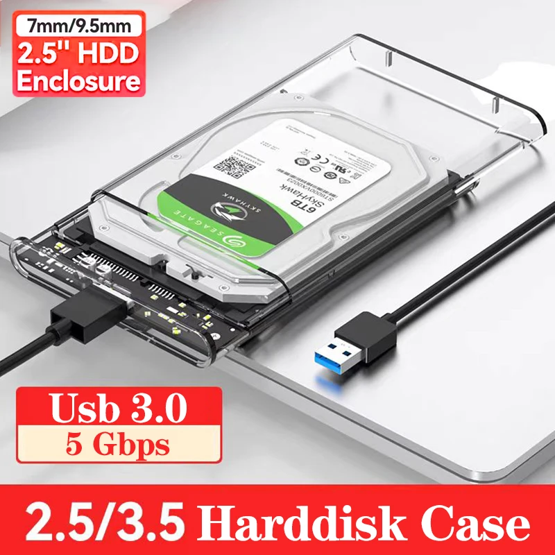 Boîtes de disque dur USB 3.0/Type C vers SATA III boîtier de disque dur 2.5 pouces HDD SSD boîtier externe boîtier de disque dur boîtier de disque dur externe