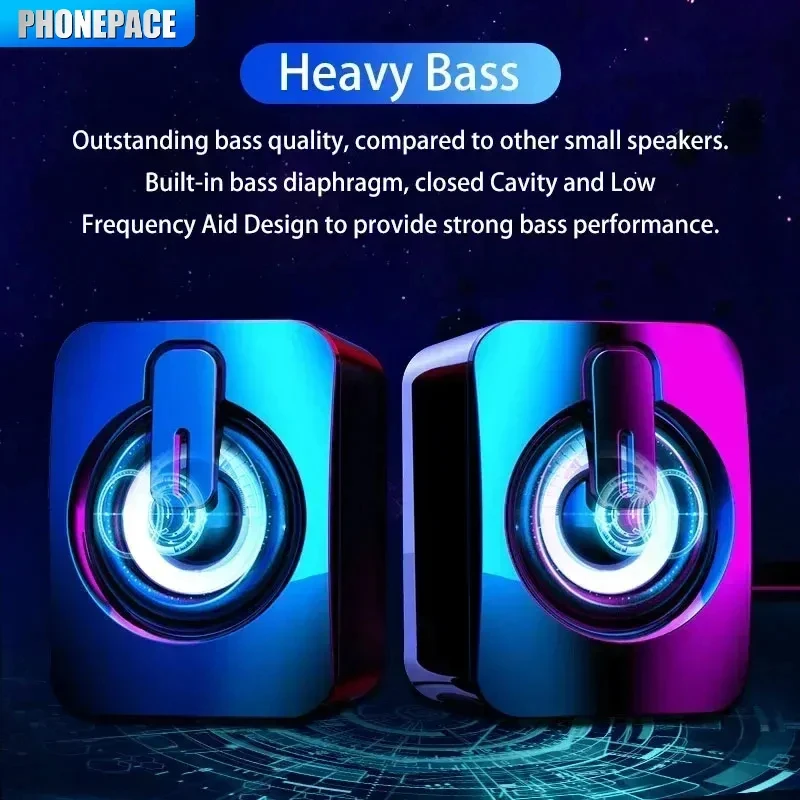 Altoparlante per computer Suono stereo con microfono Altoparlante per PC da ufficio domestico AUX da 3,5 mm per altoparlante per computer portatile desktop MacBook