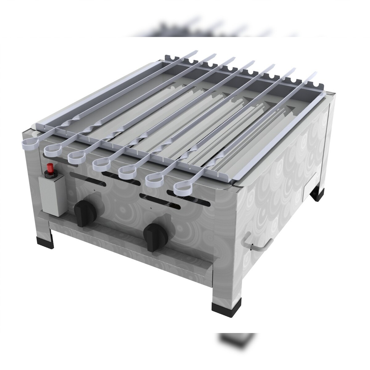 ChattenGlut Schaschlikgrill Kebabgrill 2-flammig mit Spieß Aufsatz im Mangal Style 7,3kW Image