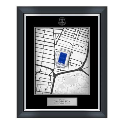 Everton Goodison Park Karte – Gerahmt – 40,6 x 30,5 cm Image