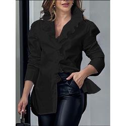Damen Elegantes V-Ausschnitt 3/4-Ärmel Regular Shirt Sommer und Frühling
