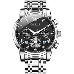 OLEVS 2856 Herren Quarzuhren Skelett Schwungrad Chronograph Klassische Mode TOP Marke Mondphase Wasserdichte Uhr Männer