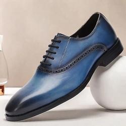 Herren Premium Rindsleder Oxford Schuhe mit Farbverlauf Brogue-Details für geschäftliche und formelle Anlässe