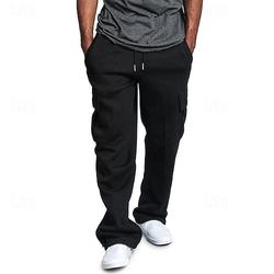 Herren Jogginghose Freizeithose Cargohose Jogginghose Kordelzug Elastische Taille Mehrere Taschen Winddicht Outdoor Ganzkörperansicht Loose Fit Tägliche Streetwear
