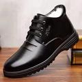 Herren Warme Leder Wanderschuhe Freizeitschuhe Elegante Stiefel Größe Erhöhend Fleece Gefüttert Bequem Vintage Outdoor Alltag Herbst Winter
