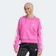 Kapuzensweatshirt ADIDAS SPORTSWEAR "W 3S FT QZ HD", Damen, Gr. L, pink (semi lucid fuchsia, weiß), Obermaterial: 55% Baumwolle, 36% Polyester, 9% Viskose, sportlich, Sweatshirts