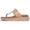 Zehentrenner FITFLOP "GEN-FF", Damen, Gr. 37, beige, Rindsleder, unifarben, casual, Schuhe, Keilabsatz, Sommerschuh, Schlappen mit verstellbarer Schnalle