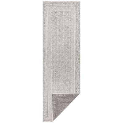 Teppich MY HOME "Bernard Wendeteppich" Gr. 12, beige (creme, grau), B:80cm H:5mm L:250cm, Polypropylen (PP), Teppiche, auch als Läufer, Robust, Pflegeleicht, Flachgewebe, In- und Outdoor Image