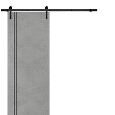 Sturdy Barn Door 18 x 80 Planum 0016 Concrete with 6.6FT