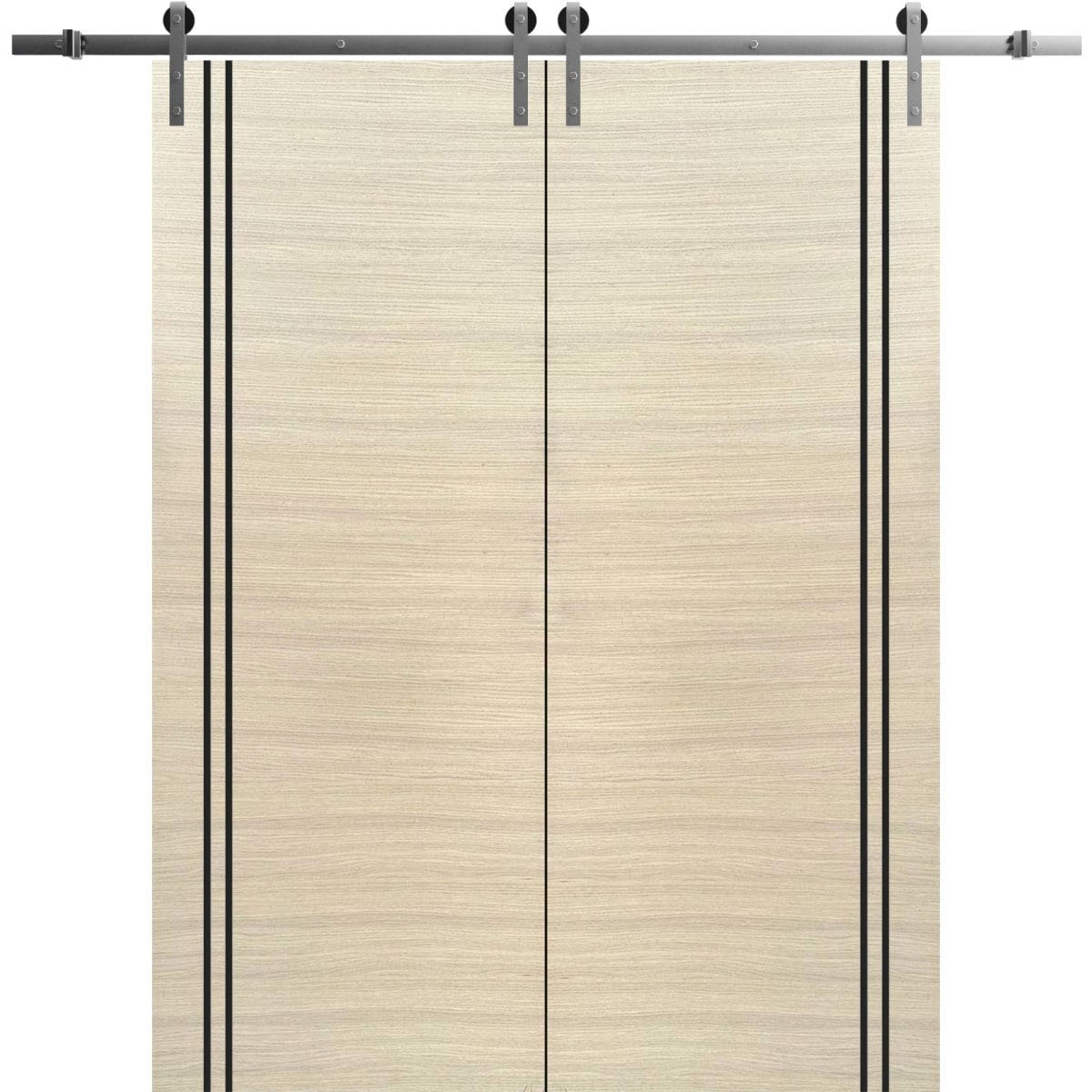Sturdy Double Barn Door 36 x 80 with Planum 0016 Natural Veneer with 13FT