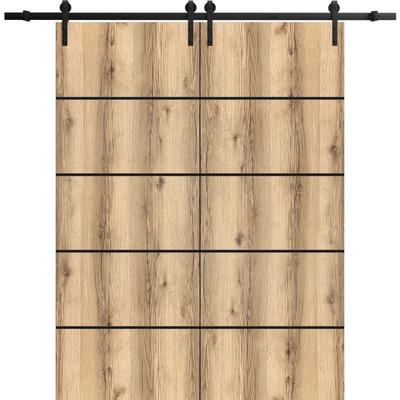 Sturdy Double Barn Door 36 x 80 with Planum 0015 Oak with 13FT