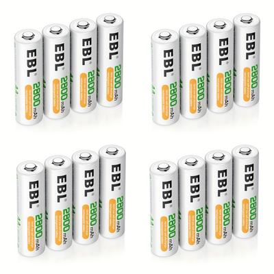 TEMU Ebl Aa 2800mah 1.2v Ni-mh Rechargeable Batteries, Compatible With Led Lights, Toys, Mp3 Players, Cameras, Flash Devices, , Wireless Mice & Keyboards Image
