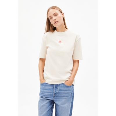 TARJAA BACK FLOWAA | Heavyweight T-Shirt aus recyceltem Baumwoll Mix - beige (L) Image