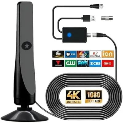 TV Antenna HIDB for Smart TV Indoor & Outdoor,Amplified HD Digital TV Antenna, Local Channels,Miles Range Supports 4K 8K 1080p