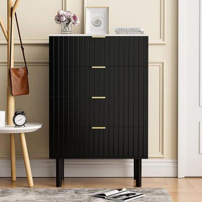 UEV Kommode mit Schublanden, 60 x 34 x 94cm,Schrank mit 4 Schubladen, Schmal kommode marmor, Image