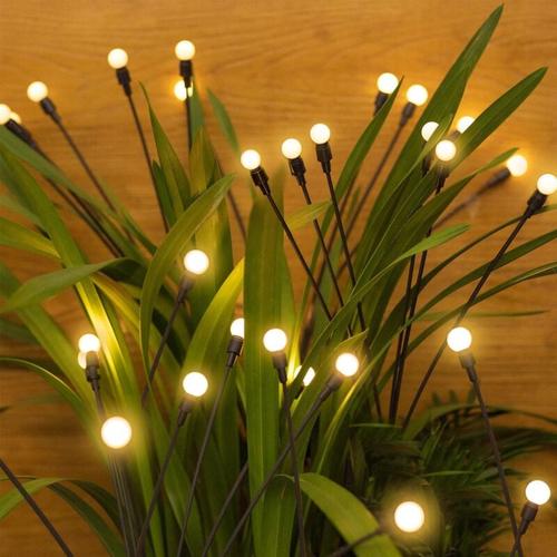 Solarleuchten Außen, 2 Stück Solar Firefly Garten, Solarleuchten Außen Garten