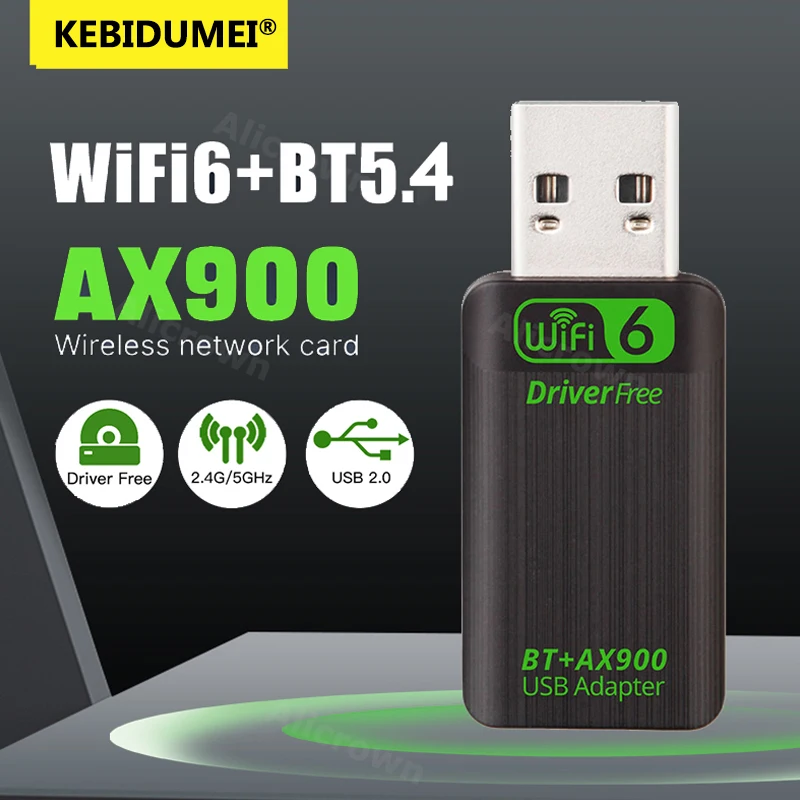 WiFi6 AX900 USB Bluetooth 5.4 Wireless Adapter Dual Band 2,4G & 5GHz Dongle Netzwerk Wlan Karte Empfänger FAHRER KOSTENLOS für Win10/11 Image