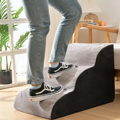 CAWAYI KENNEL Haustier 2/3/4 Stufen Treppen Memory Foam Hundesofa Treppe für kleine Hunde Katzen Rampe Leiter Anti-Rutsch-Bett Treppe Heimtierbedarf