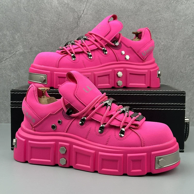 Original Marke männer Schuhe Mode Dicken Boden Sneaker Straße Hip-hop Stil Casual Schuhe für Männer Niet Vulkanisieren designer Schuhe Image