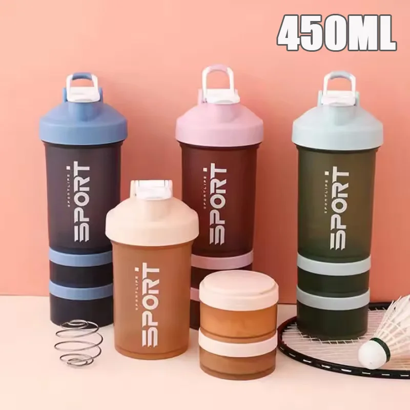 500 ml 3-lagige Sportwasserflasche Protein Shaker Outdoor-Reisen Tragbares auslaufsicheres Trinkgeschirr Kunststoff My Drink-Flasche BPA-frei Image