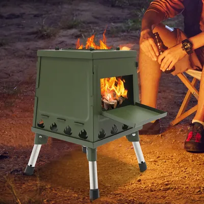 Outdoor Sauna Hot Tent Herd, tragbarer Zeltofen, faltbarer Holzofen für Camping, für Outdoor-Abenteuer, hitzebeständig
