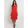 Chiffonkleid SEIDEL MODEN, Damen, Gr. 46, N-Gr, rot, Web, Obermaterial: 100% Polyester. Futter: 95% Viskose, 5% Elasthan, unifarben, casual, normal knielang, Rundhals, Kleider, mit Stoffgürtel, MADE IN GERMANY