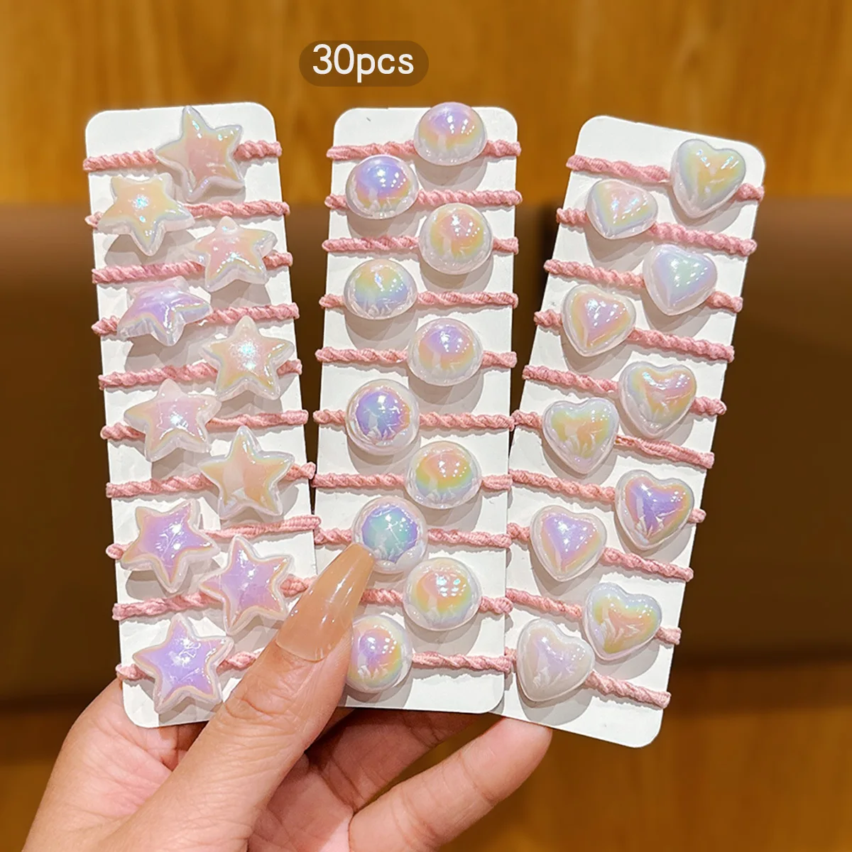 30 kleine Haarbänder mit hoher Elastizität, niedliche Gummibänder mit Krawattenkopf Image