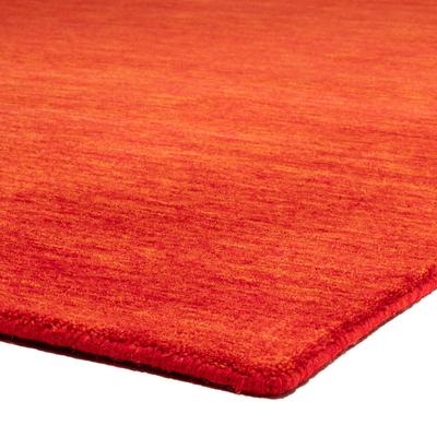 Wollteppich MORGENLAND "Uni - Gabbeh Teppich - Softy", braun (rost), H:1,6mm Ø:150cm, Schurwolle, Teppiche, Gabbeh Optik, Uni Farben, reine Wolle, sehr weicher Flor, Wohnzimmer Image