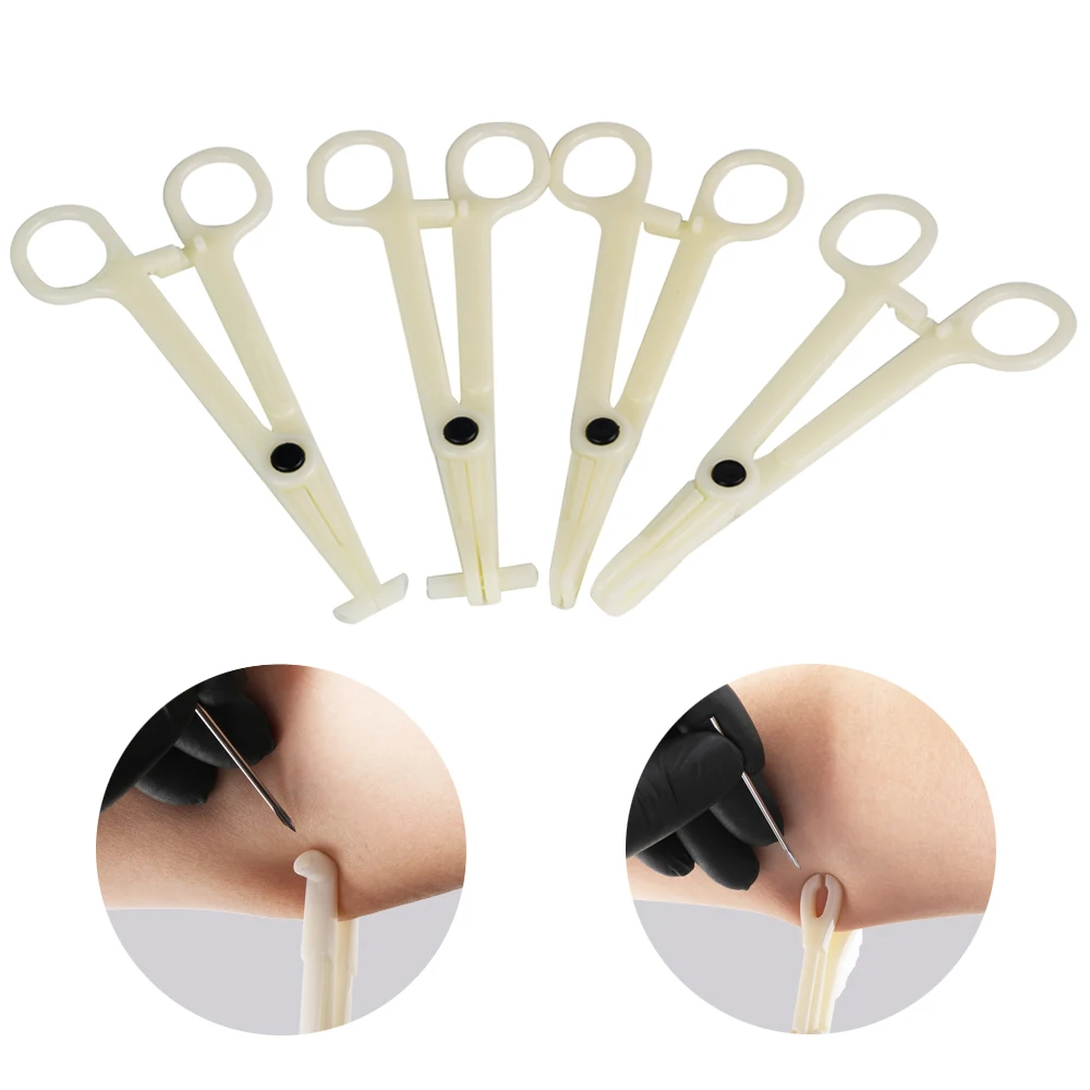 1 Stück Piercing-Klemmen, Piercing-Zange, abgerundet/Klaue/Diagonal, dreieckig, geschlitzt, Einweg-Piercing-Klemmen, Septum-Zange Image