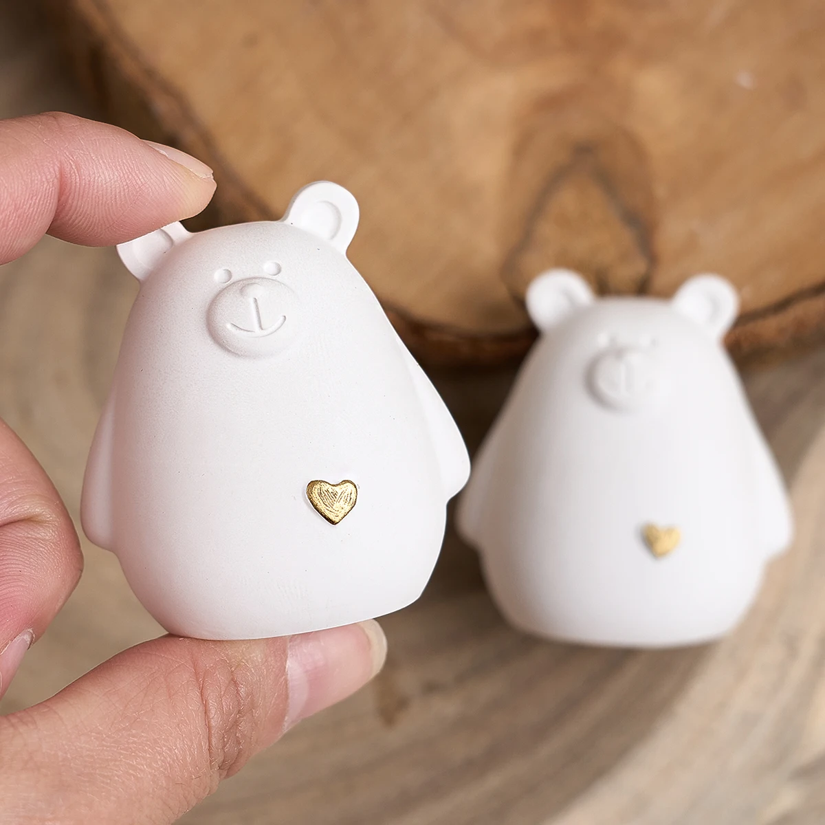 3D süße kleine Bär Kerze Silikonform DIY handgemachte Liebe Gips Beton Gießen Ornament Harz Form Home Desktop Kunsthandwerk Image