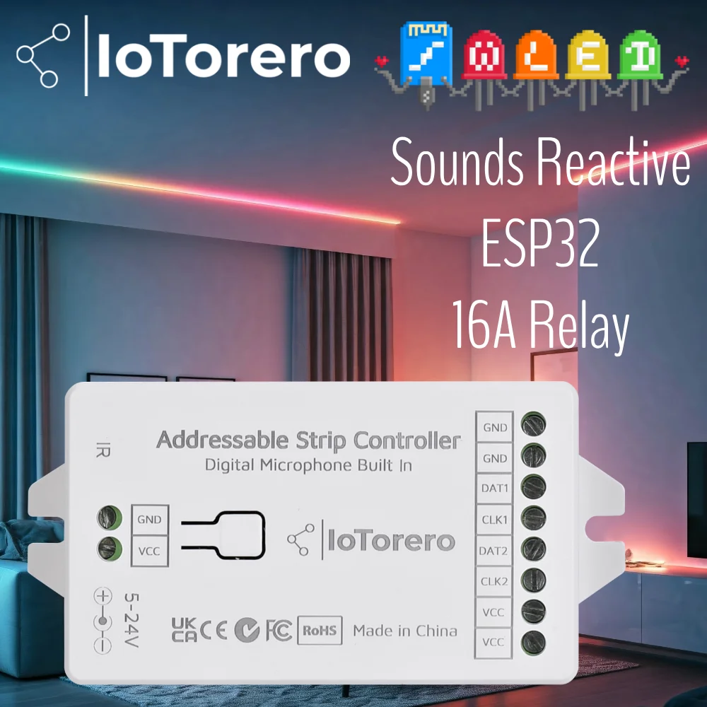 IoTorero WLED 5V-48V 16A Hochleistungs-adressierbarer Streifencontroller WS2811 WS2812B WS2814 WS2815 etc. Image